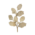 27" Glitter Holly Leaf Spray