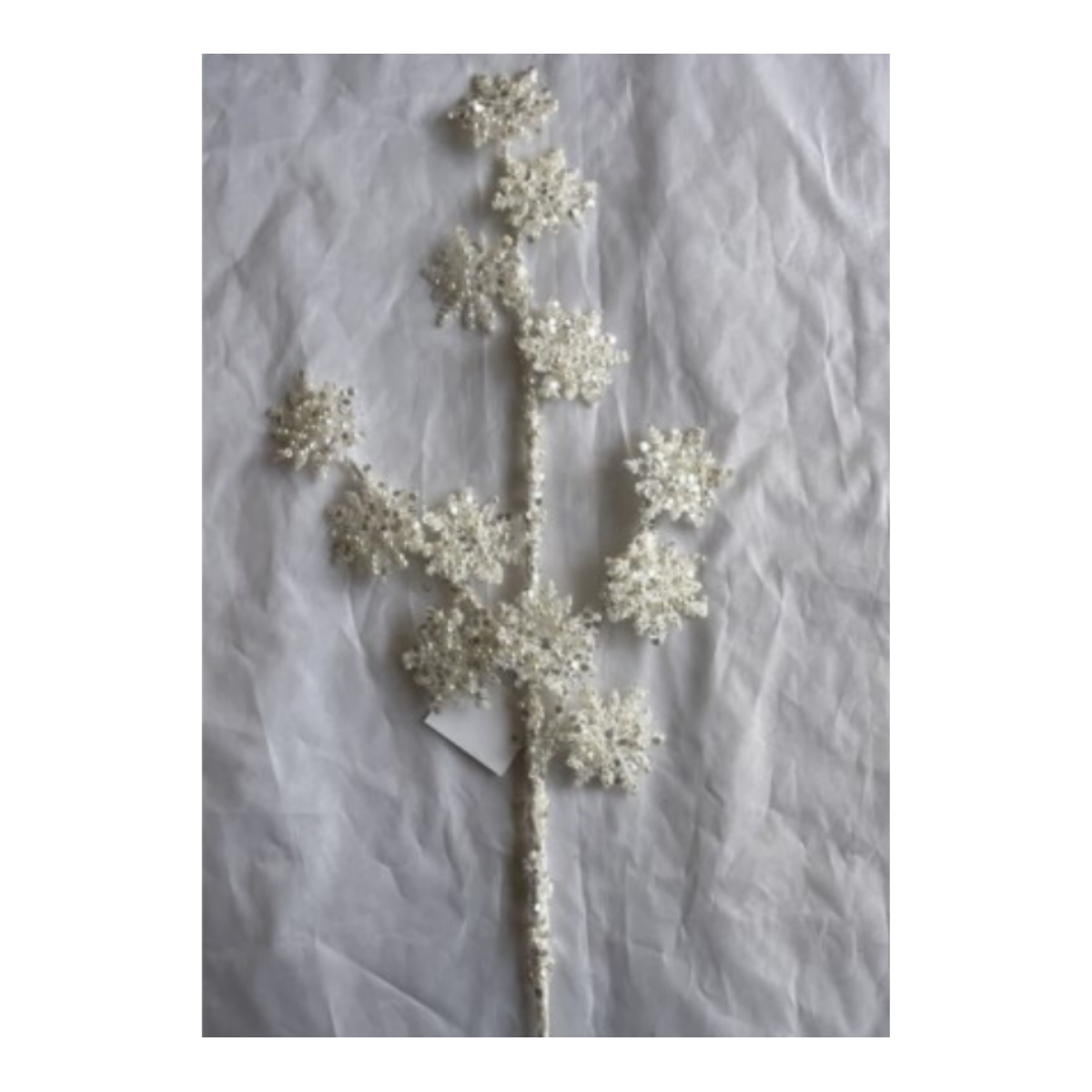 34" Iced Sequin/Pearl Snowflake Spray