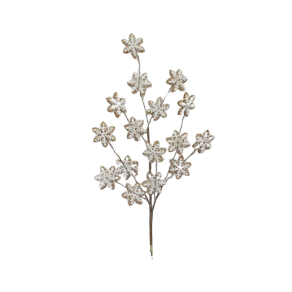 32" GINGERBREAD SNOWFLAKE SPRAY - BROWN/WHITE