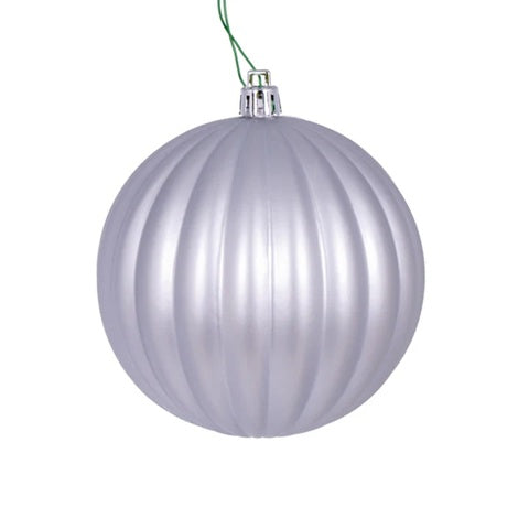 4" Matte Lined Ball Ornament - Set of 6