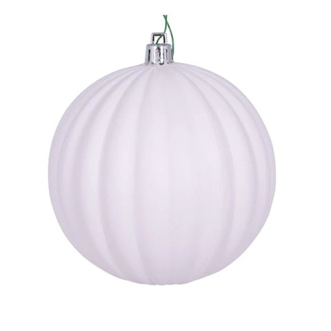 4" Matte Lined Ball Ornament - Set of 6