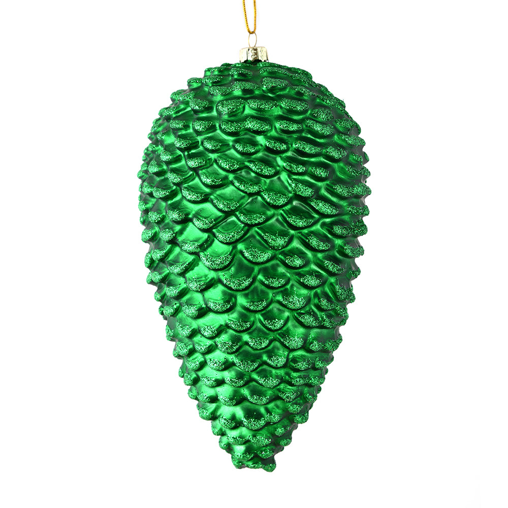 7" Matte Glitter Pinecone - Set of 4