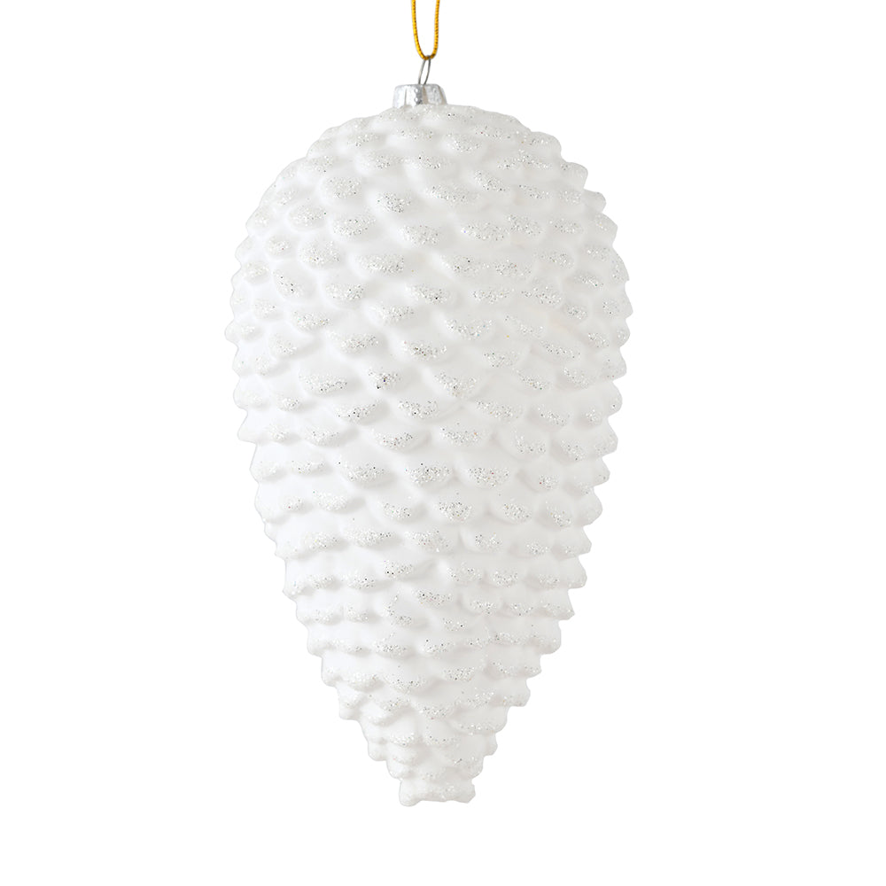 7" Matte Glitter Pinecone - Set of 4