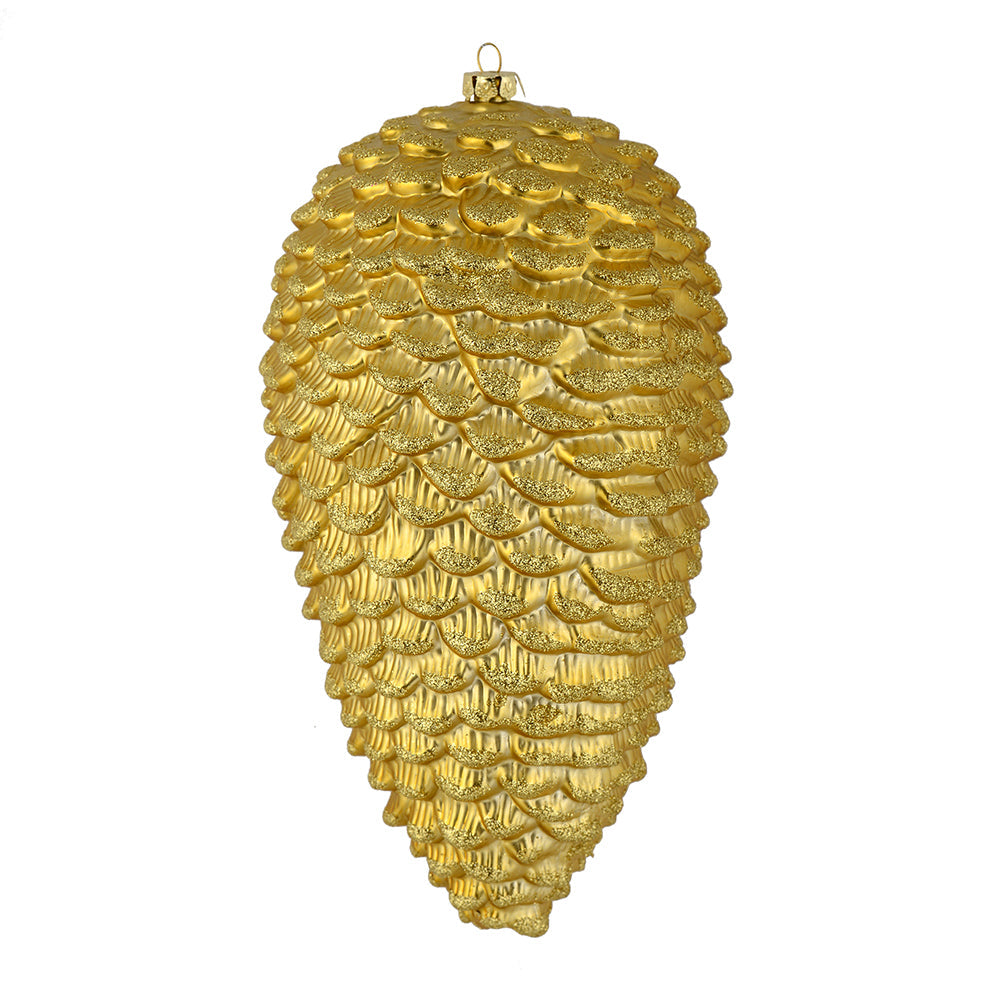 7" Matte Glitter Pinecone - Set of 4