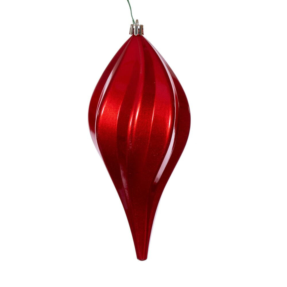 Candy Swirl Drop Ornament Drilled and Looped UV - 8" and 12"