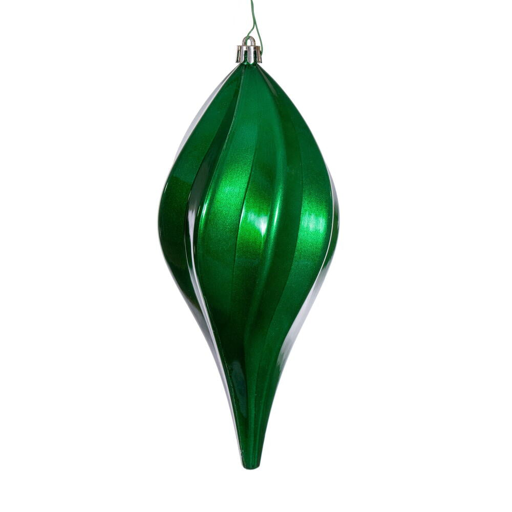 Candy Swirl Drop Ornament Drilled and Looped UV - 8" and 12"