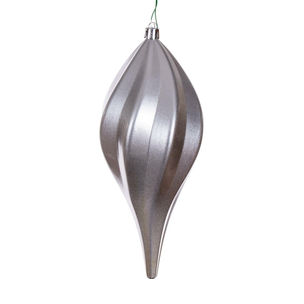 Candy Swirl Drop Ornament Drilled and Looped UV - 8" and 12"