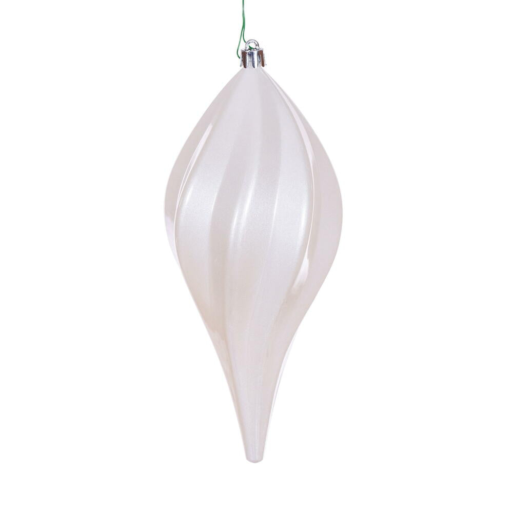 Candy Swirl Drop Ornament Drilled and Looped UV - 8" and 12"