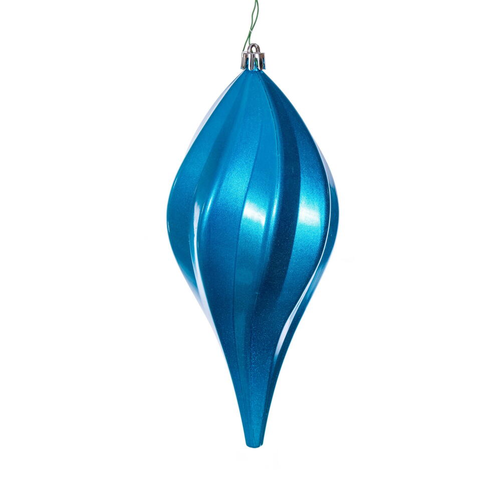 Candy Swirl Drop Ornament Drilled and Looped UV - 8" and 12"