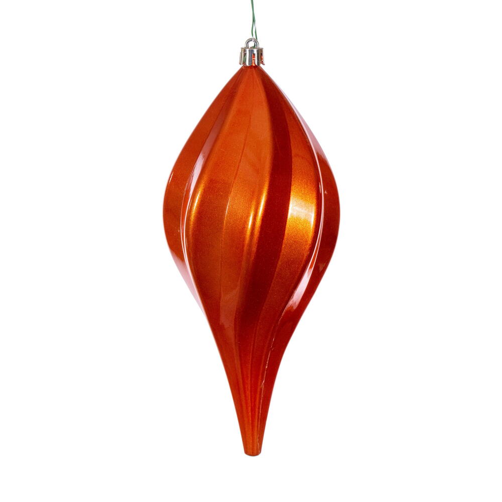 Candy Swirl Drop Ornament Drilled and Looped UV - 8" and 12"