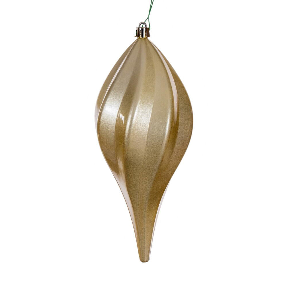 Candy Swirl Drop Ornament Drilled and Looped UV - 8" and 12"