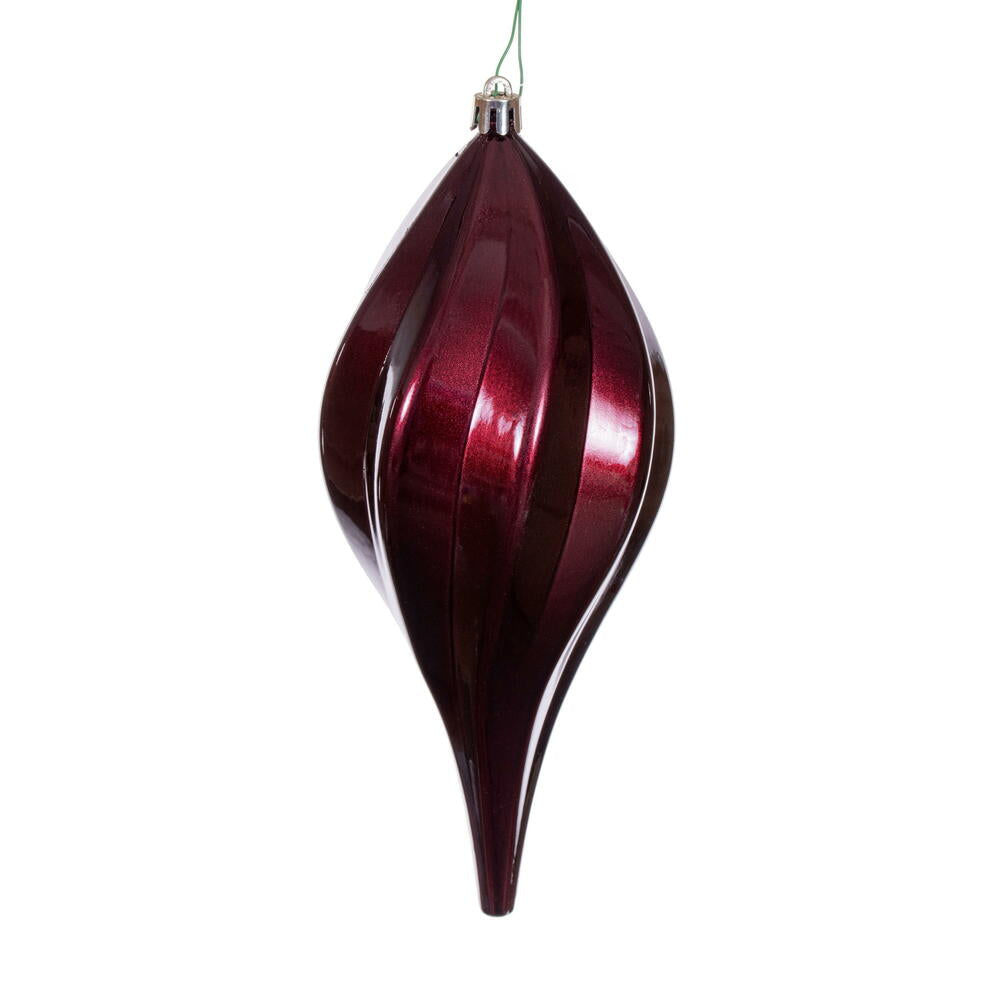 Candy Swirl Drop Ornament Drilled and Looped UV - 8" and 12"