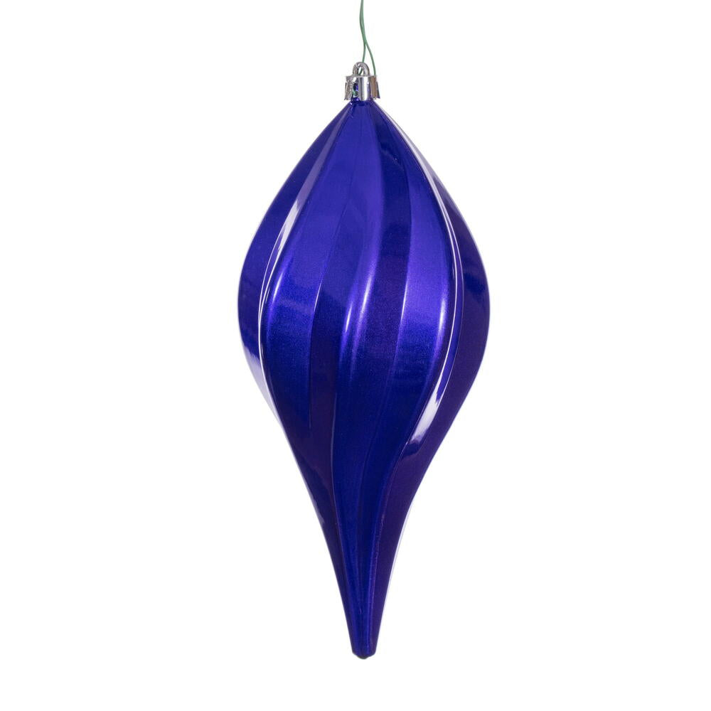 Candy Swirl Drop Ornament Drilled and Looped UV - 8" and 12"
