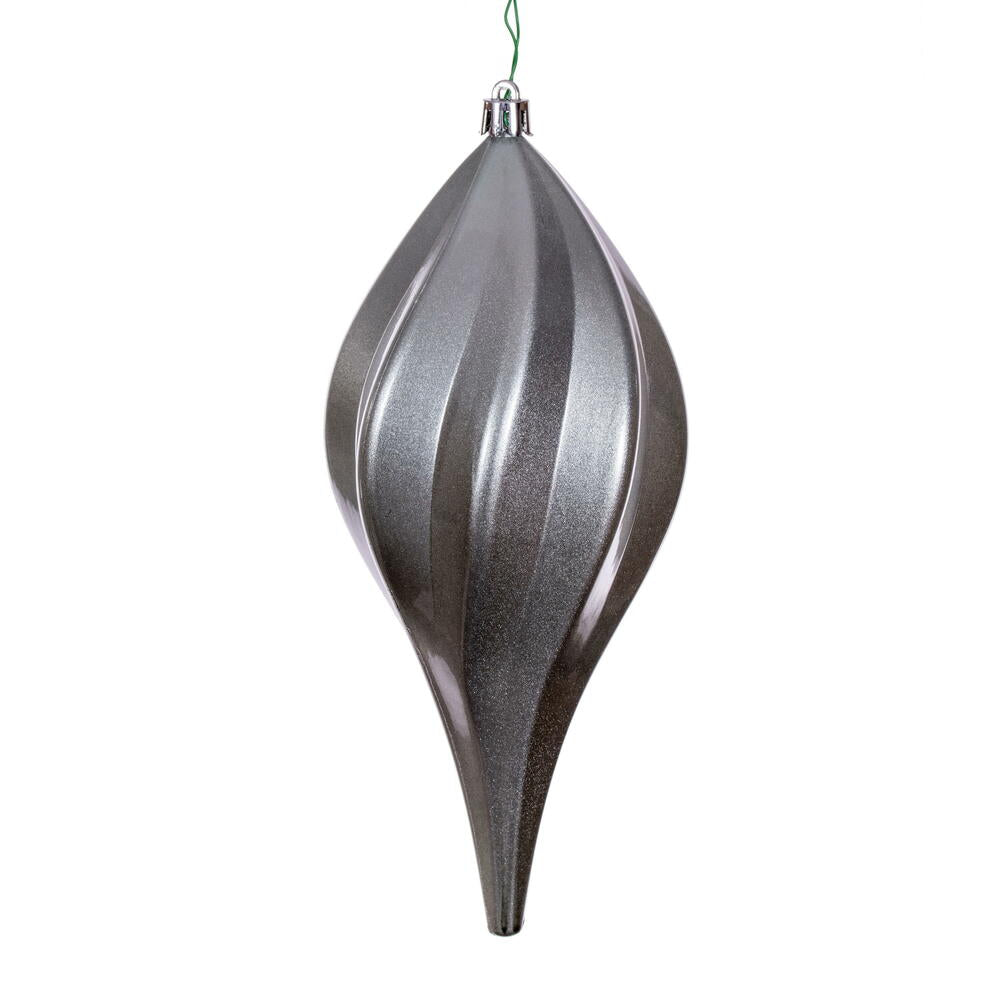 Candy Swirl Drop Ornament Drilled and Looped UV - 8" and 12"