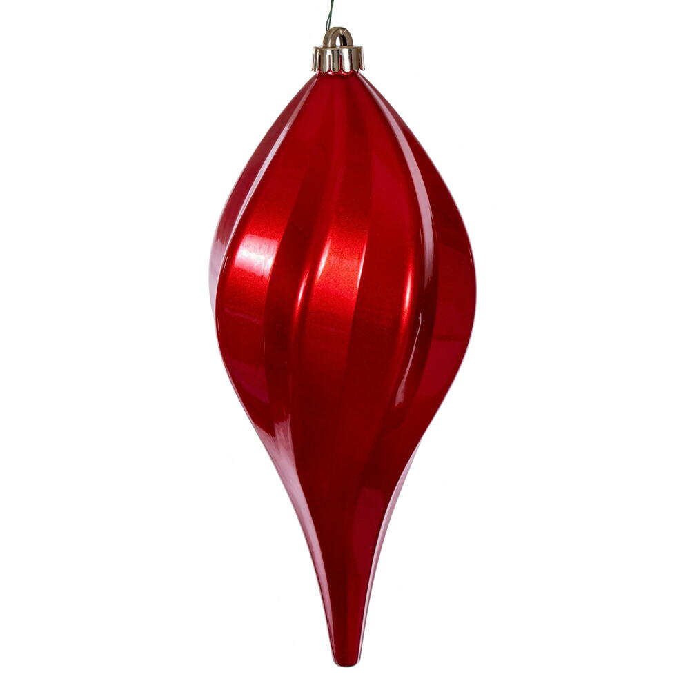 Candy Swirl Drop Ornament Drilled and Looped UV - 8" and 12"