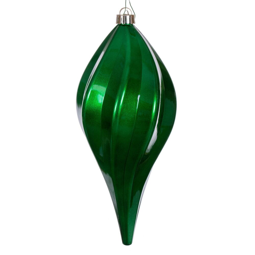 Candy Swirl Drop Ornament Drilled and Looped UV - 8" and 12"