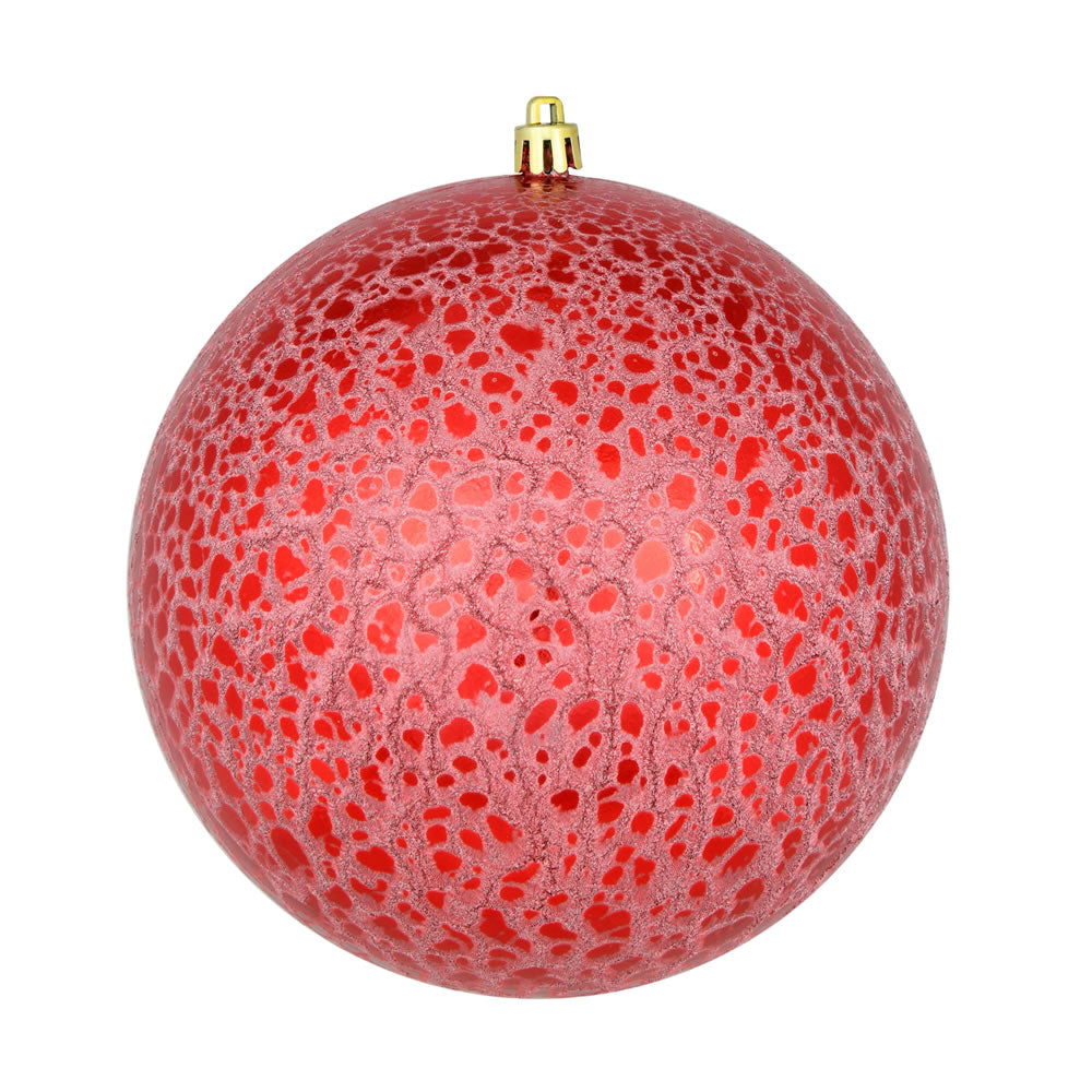 4" Crackle Ball Ornament - Set of 6