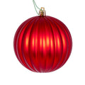 4" Shiny Lined Ball Ornament - Set of 6