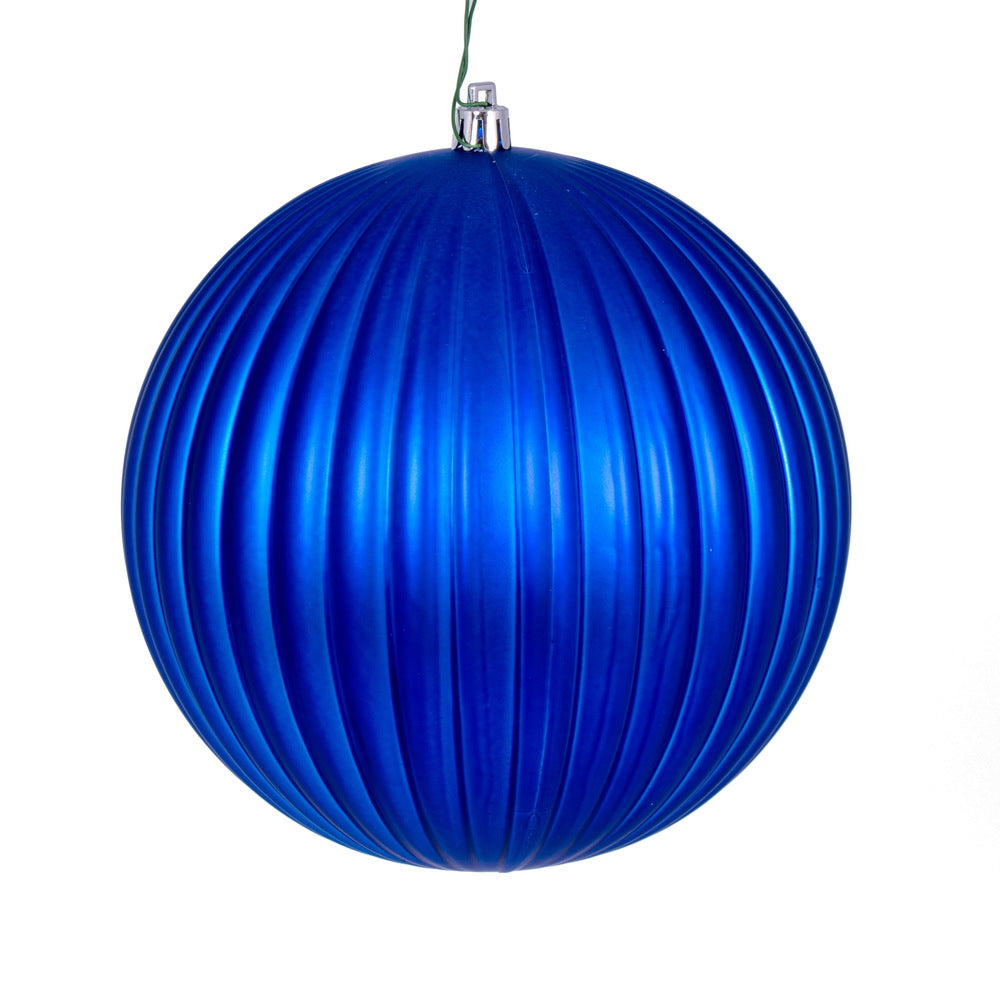6" Matte Lined Ball Ornament - Set of 4