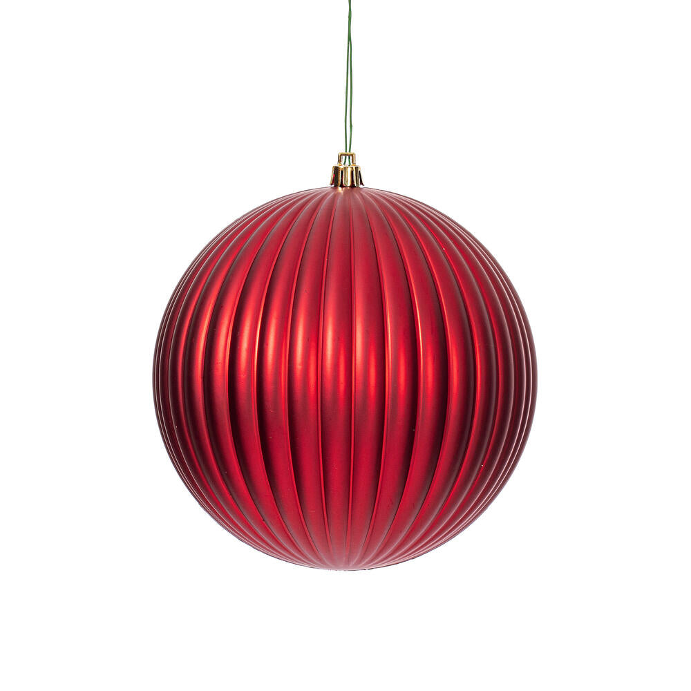 6" Shiny Lined Ball Ornament - Set of 4