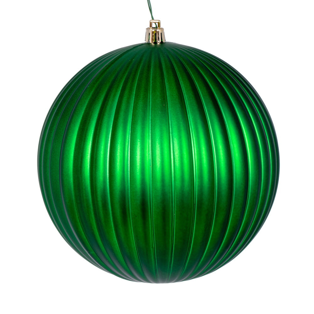 6" Shiny Lined Ball Ornament - Set of 4