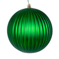 6" Matte Lined Ball Ornament - Set of 4