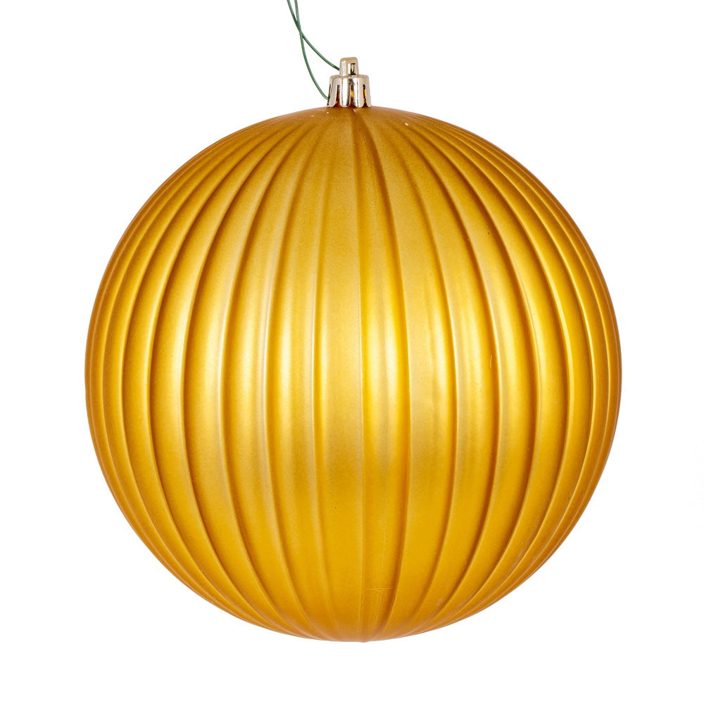6" Shiny Lined Ball Ornament - Set of 4