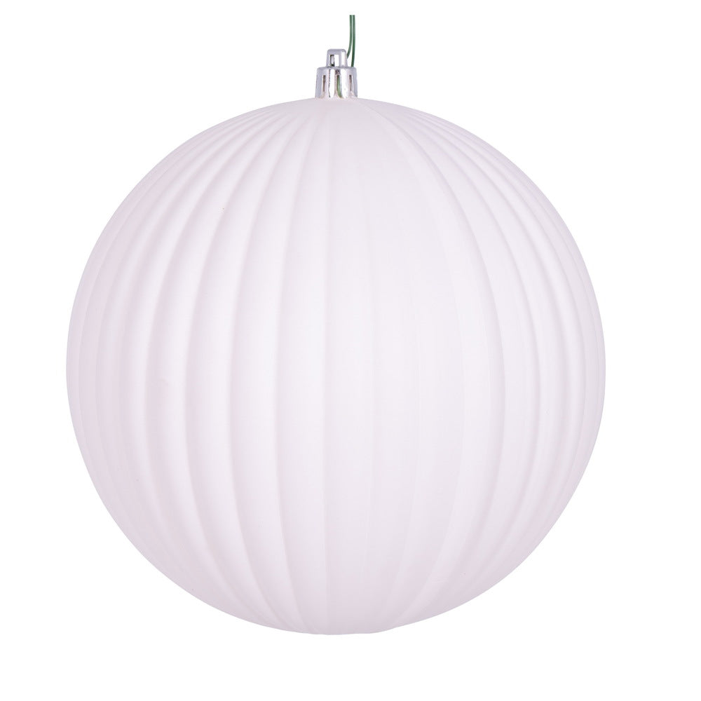 6" Matte Lined Ball Ornament - Set of 4