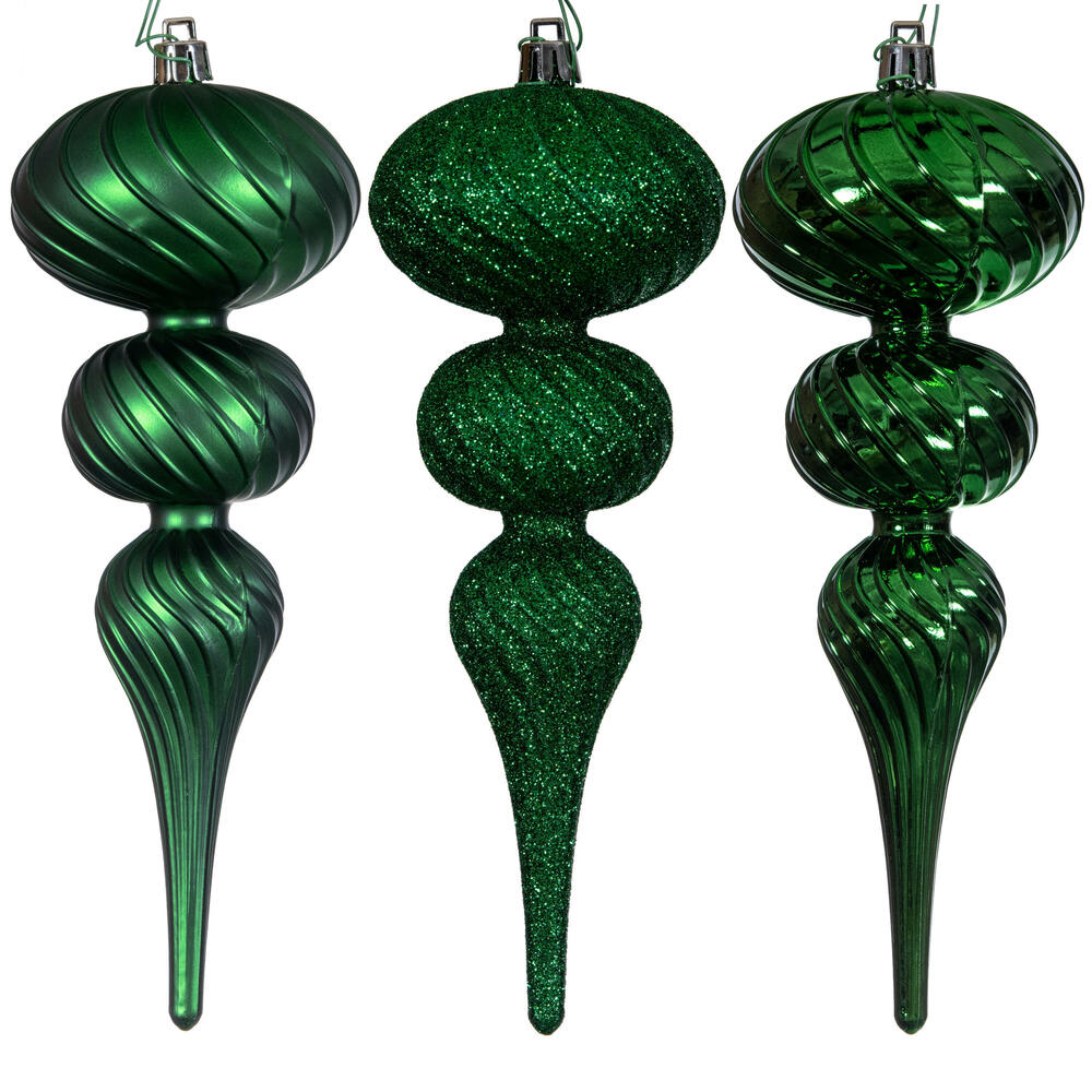 8" Swirl Finial Ornament Set of 6