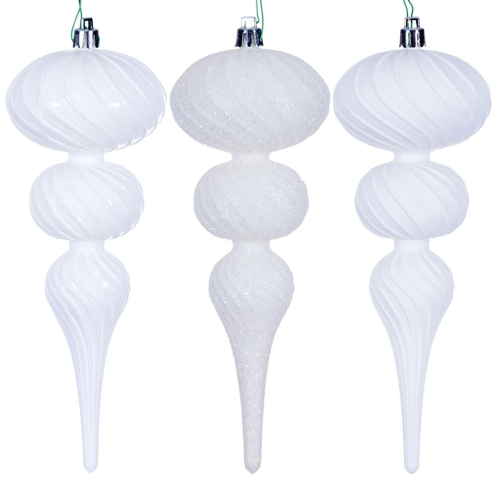 8" Swirl Finial Ornament Set of 6