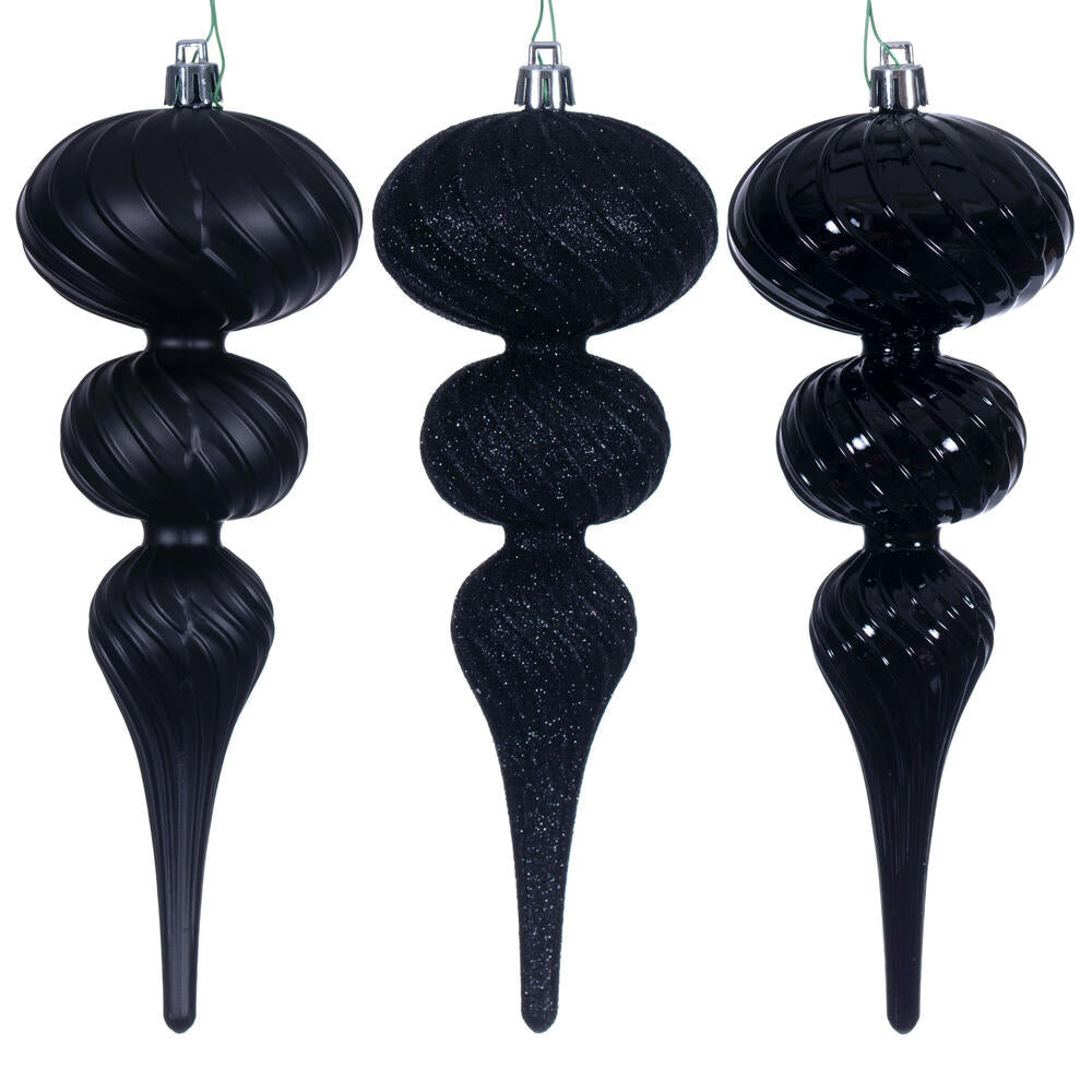 8" Swirl Finial Ornament Set of 6