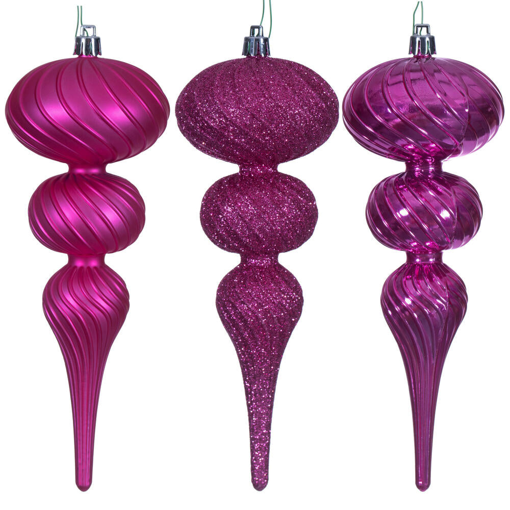 8" Swirl Finial Ornament Set of 6