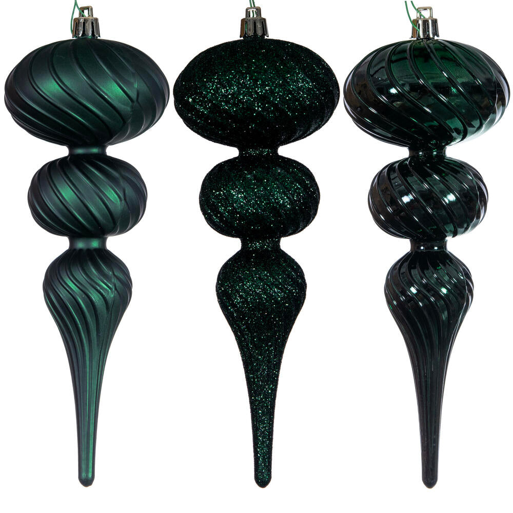 8" Swirl Finial Ornament Set of 6