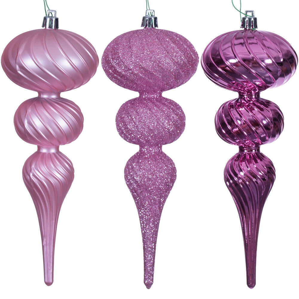 8" Swirl Finial Ornament Set of 6