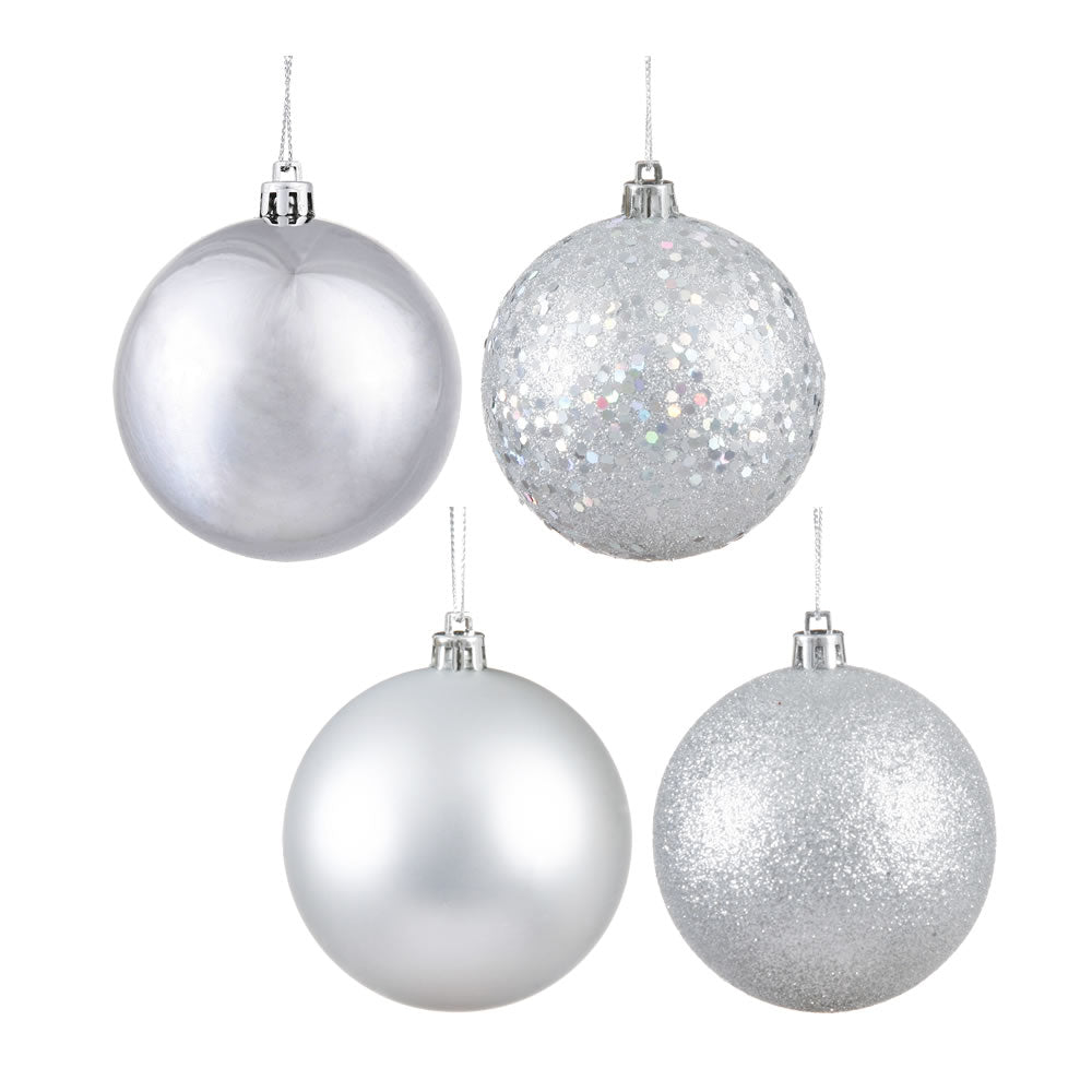 8" - 4 Finish Shatterproof Ornaments with Drilled and Loop Cap