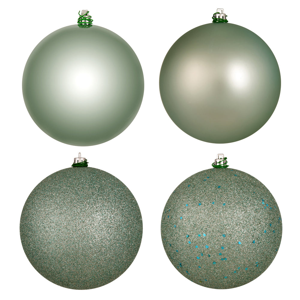 2.75" - 4 Finish Shatterproof Ornaments with Drilled and Loop Cap - Set of 20