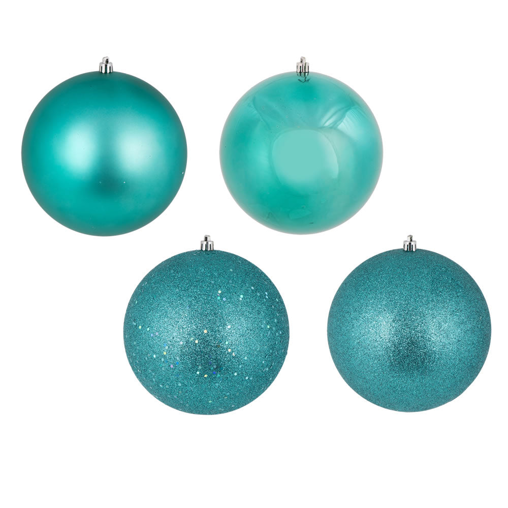 4" - 4 Finish Shatterproof Ornaments with Drilled and Loop Cap