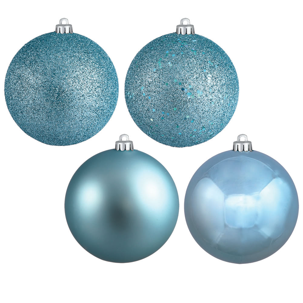 8" - 4 Finish Shatterproof Ornaments with Drilled and Loop Cap