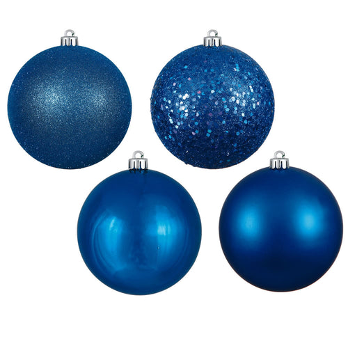 2.75" - 4 Finish Shatterproof Ornaments with Drilled and Loop Cap - Set of 20