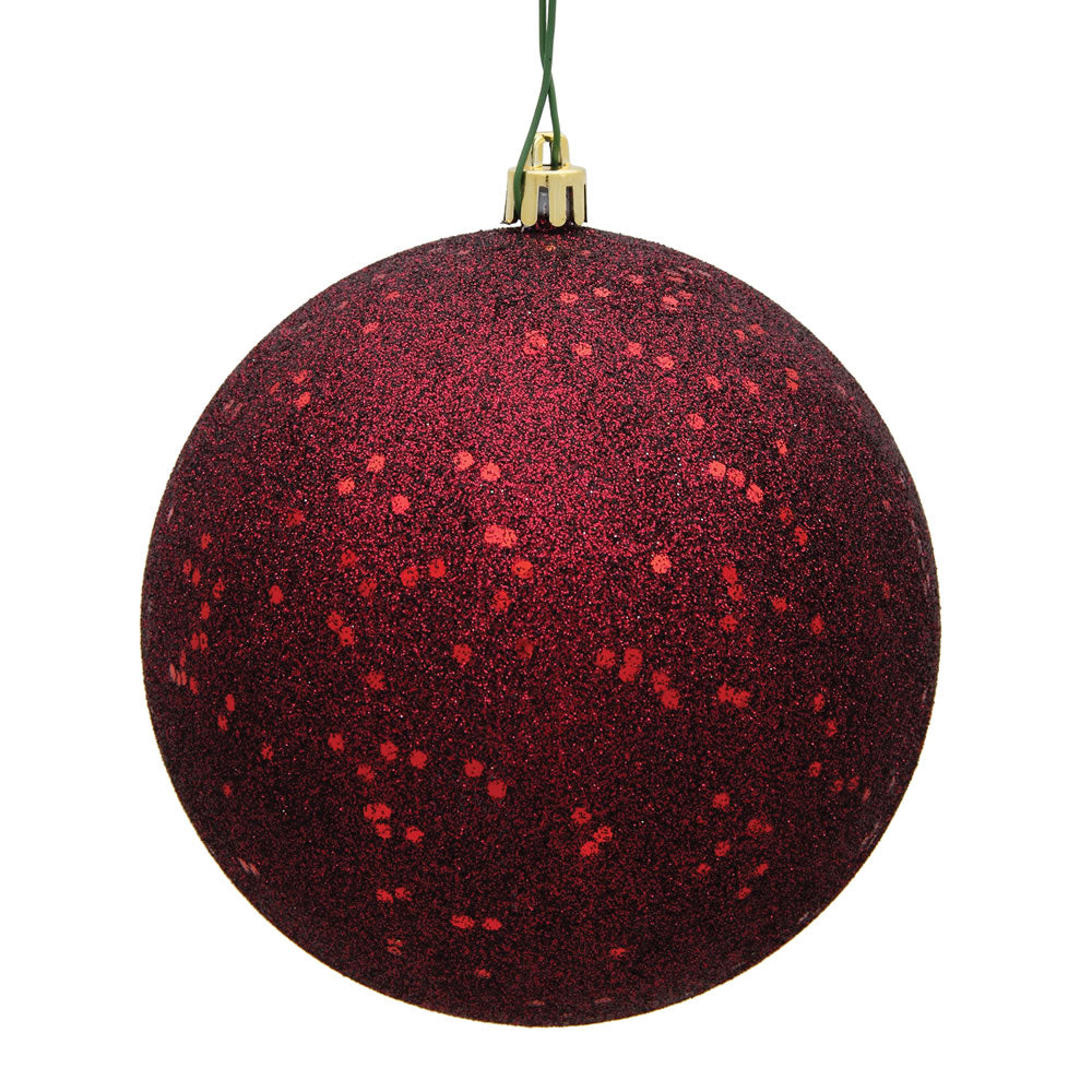 Burgundy - Shatterproof Ball Christmas Tree Ornaments