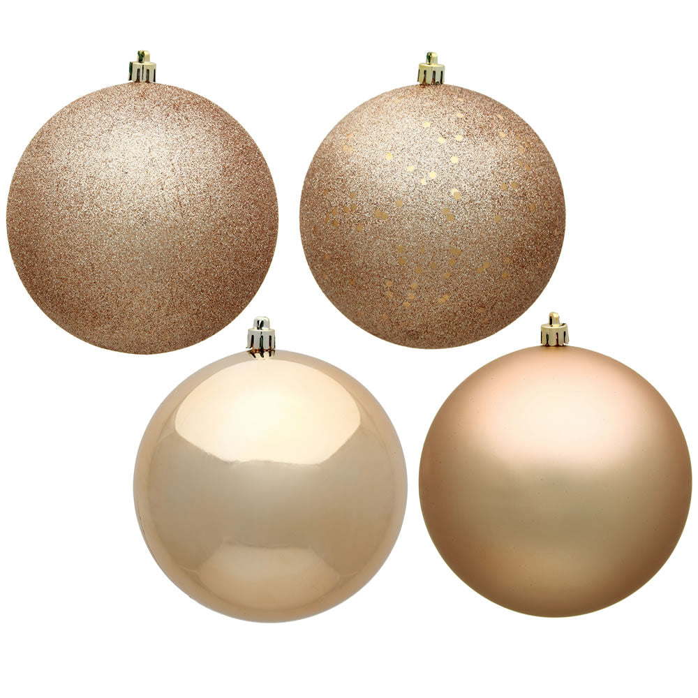 2.75" - 4 Finish Shatterproof Ornaments with Drilled and Loop Cap - Set of 20