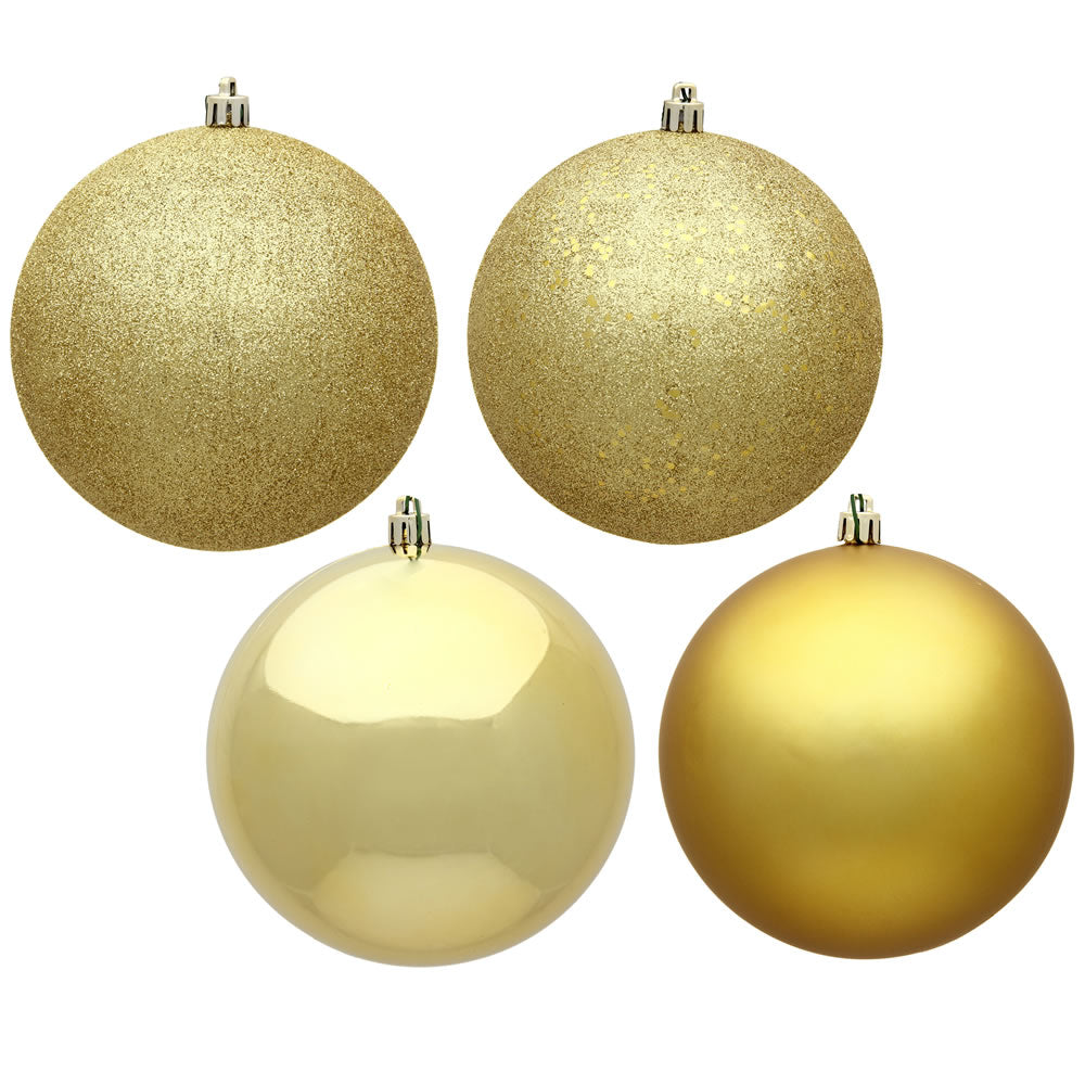 4" - 4 Finish Shatterproof Ornaments with Drilled and Loop Cap