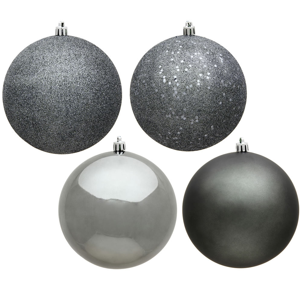 4" - 4 Finish Shatterproof Ornaments with Drilled and Loop Cap