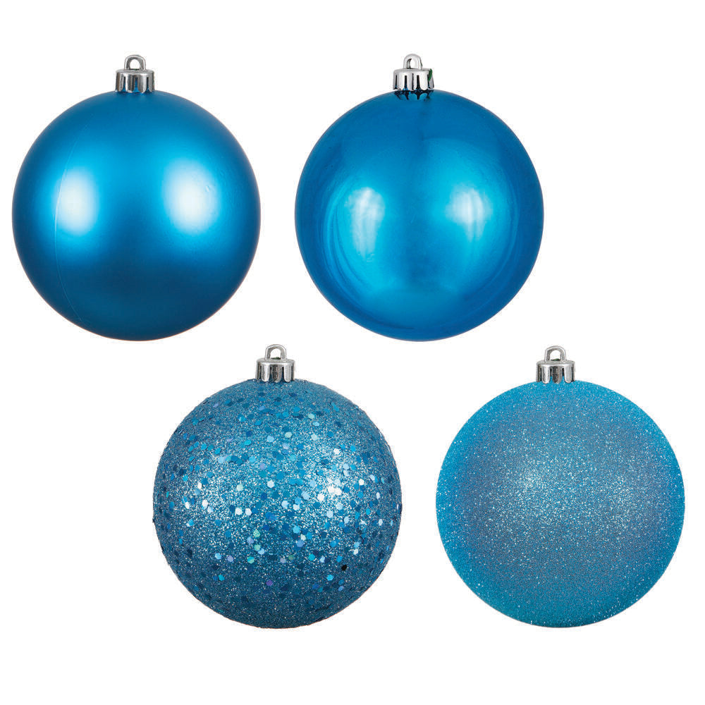 4" - 4 Finish Shatterproof Ornaments with Drilled and Loop Cap