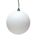4" White Matte Ball Ornament UV Drilled Cap (Bag of 6)