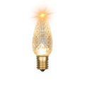 LED C9 - Minleon - Transparent Faceted Bulb - Flicker - Sun Warm White