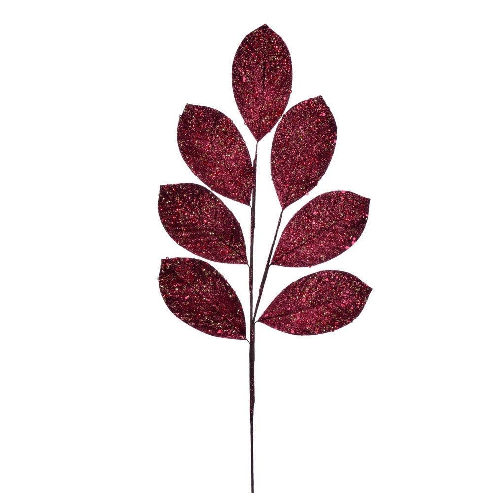 27" Glitter Leaf Spray - Set of 4