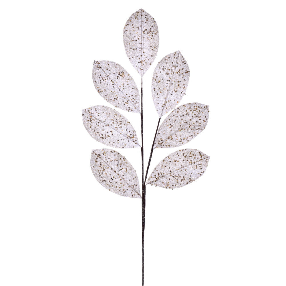 27" Glitter Leaf Spray - Set of 4