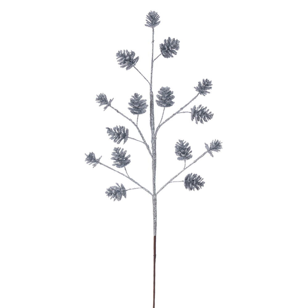 24" Pinecone Glitter Spray - Set of 6