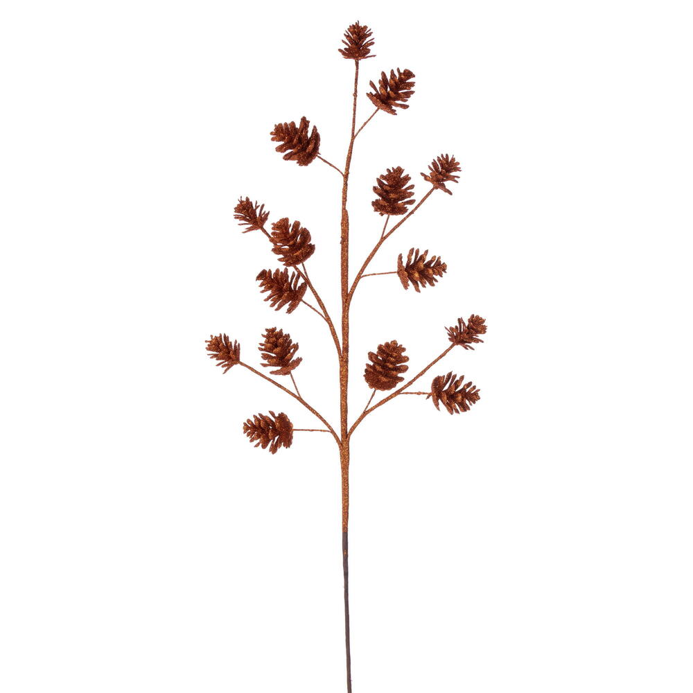 24" Pinecone Glitter Spray - Set of 6